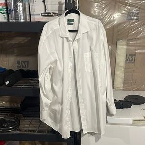 Lands' End White Dress Shirt Classic Formal Attire